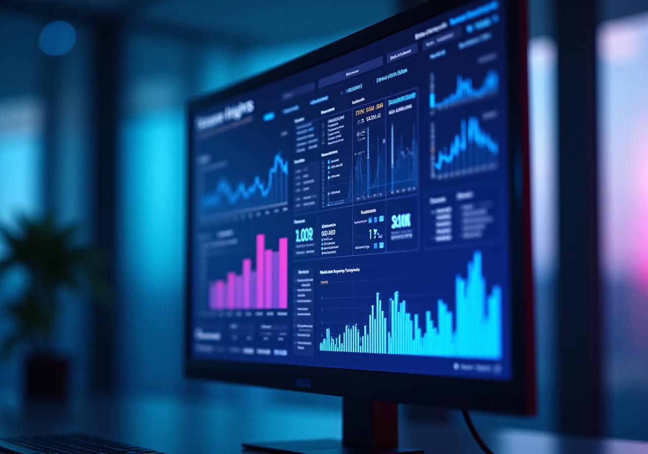 Modern business dashboard displaying real-time AI metrics