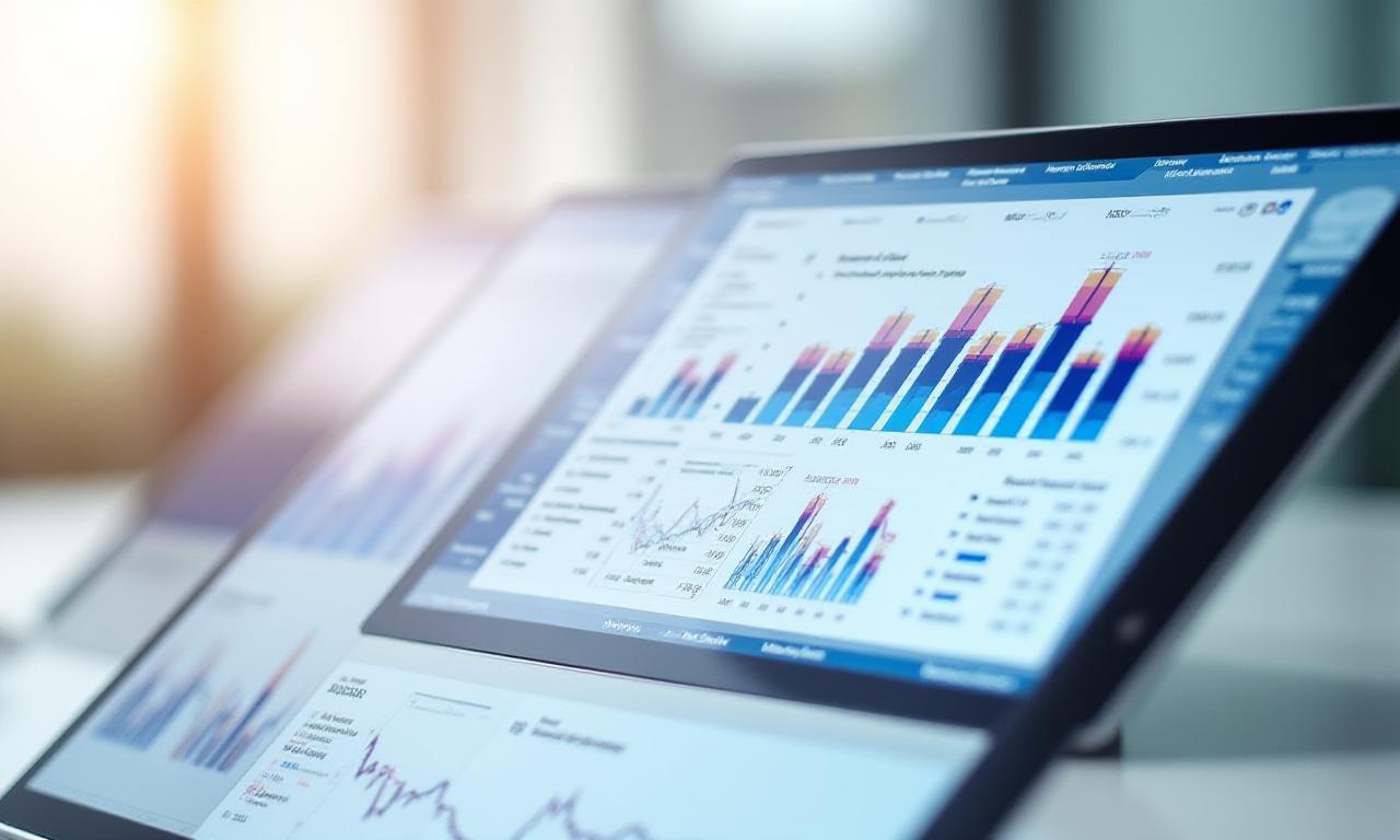 Modern financial dashboard showing predictive growth charts
